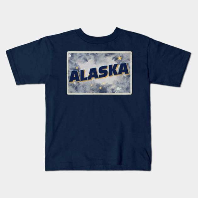 Alaska vintage style retro souvenir Kids T-Shirt by DesignerPropo